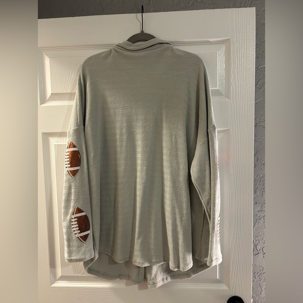 Football Patch Button-Up Jacket - image 2